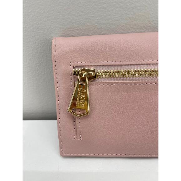 Aimee Kestenberg Blush Pink Vegan Leather Marietta Bifold Wallet Gold Hardware - Picture 4 of 7